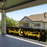 NNETM Black Gold Ramadan Kareem Star Moon Banner