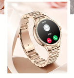 NNETM Golden Wireless Call Smart Watch for Women - Multi-Sports Modes & Voice Assistant
