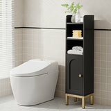 Black Bathroom Storage Cabinet Floor Organizer