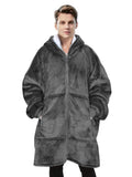 NNETM Men's Deep Gray Hooded Zip-Up Jacket