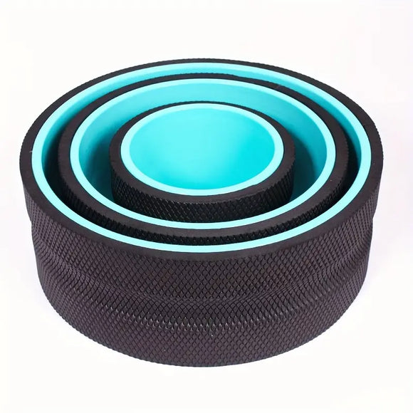 NNETM 3pcs Premium TPE Yoga Stretching Wheel Set(Black)