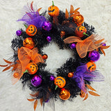 NNETM Halloween Pumpkin Wreath Door Decoration