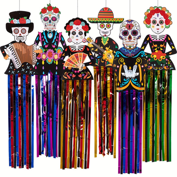 NNETM Halloween Skull Hanging Decorations Set (6pcs)