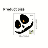 1pc of Self-adhesive Removable PVC Toilet Lid Sticker, Halloween Decoration with Scary Skull Expression Pattern, Self-adhesive Removable PVC Bathroom Decoration Toilet Sticker, Home Decor