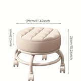 NNETM Step Up Your Decor Game with a Trendy Round Rolling Stool