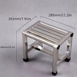 NNETM Stainless Steel Square Stool Waterproof Non-Slip Durable