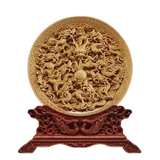 NNEOBA Dragon & Phoenix Solid Wood Statue: Artful Home Decor