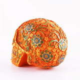 NNETM Vintage Resin Bone Skull Head with Plum Blossom Pattern