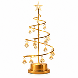 LED Christmas Tree Lamp Warm Light Spiral Golden Metal