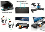 NNETM Ultimate Monitor Stand Riser: USB Hub, Data Port, and TYPE-C Charging Powerhouse