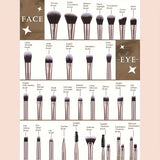 NNETM Coffee Makeup Brush Set with Sponges (55-Piece)