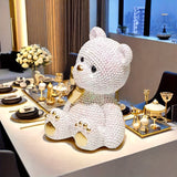 NNETM Cute Resin Bear Statue for Room Decor