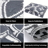 NNETM Outdoor Reversible Patio Mat Geometric Pattern