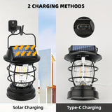 NNETM Black Solar Powered LED Camping Light