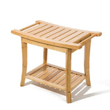NNETM Bamboo Shower Bench with Shelf