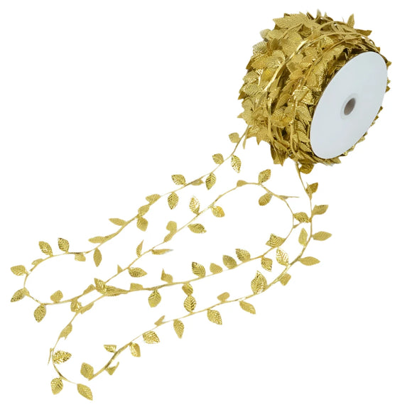 NNEOBA Gold Leaves Vine Artificial Silk Leaf Wreath - 5M