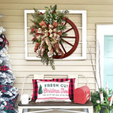 NNEOBA Wooden Christmas Roulette Wheel Wreath Decoration