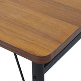 Levede 1x Dining Table +1x Bench Set Steel Home Kitchen Farmhouse Brown-1910113302315405316