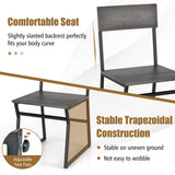NNECW 5 Piece Industrial Dining Table Set with Storage Rack for Kitchen-Grey