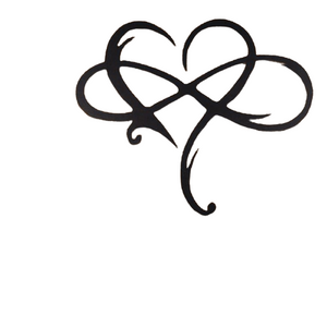 NNETM Infinity Heart Black Heart-Shaped Metal Wall Decor Love Sign Plaque