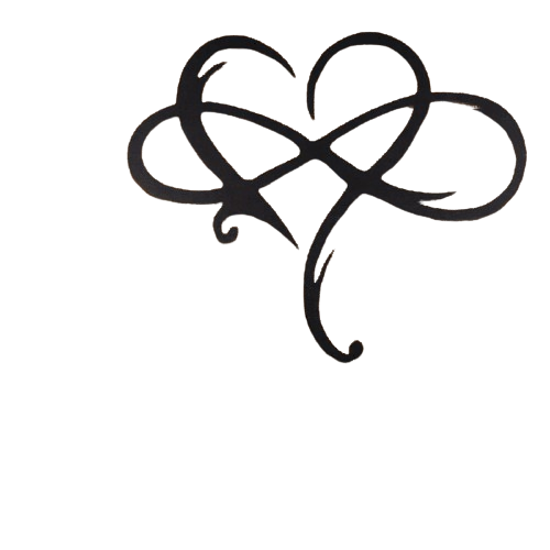 NNETM Infinity Heart Black Heart-Shaped Metal Wall Decor Love Sign Plaque