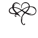 NNETM Infinity Heart Black Heart-Shaped Metal Wall Decor Love Sign Plaque