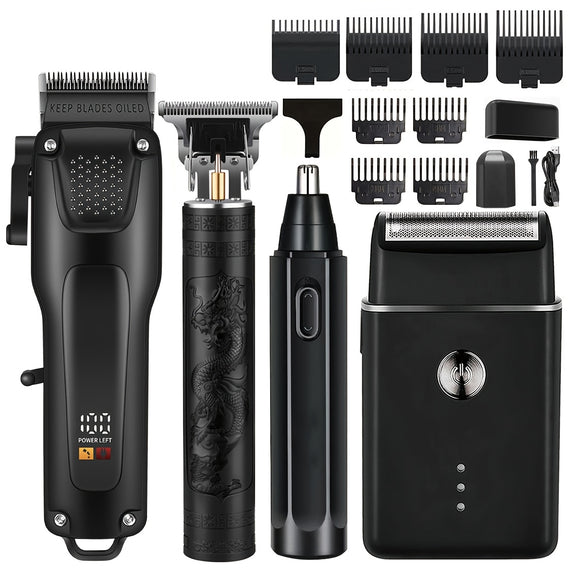 NNETM Men’s Grooming Kit USB Rechargeable Clippers (4pcs)