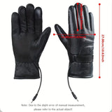 NNETM Winter Warm USB Heated Gloves - Touch Screen, Waterproof, Black