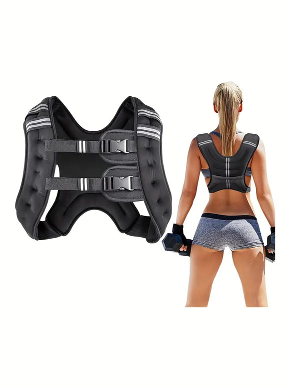 NNETM 18Lbs Weighted Vest - Adjustable, Solid Black