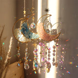 NNETM Ramadan Amethyst Crystal Half Moon Wind Chime