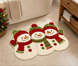 Christmas Snowman Velvet Bath Rug 2D Flat 1pc