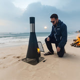 NNETM Outdoor Chimney Fireplace with Mesh Door Black Steel