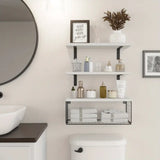 NNETM Elevate your bathroom decor with these sleek wood floating shelves