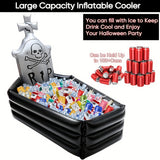 NNETM Tombstone Halloween Decoration with Pirate Skull