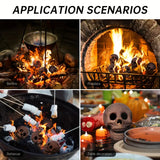 NNETM 6pcs Ceramic Human Skull Fire Logs -  Fire Pits & Fireplaces