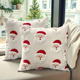 3D Santa Claus Quilted Cushion Cover White Christmas Pillowcase