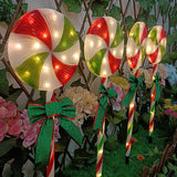 NNETM 5-in-1 Solar-Powered Christmas Candy Cane Lights