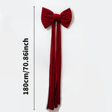 1pc 70.86-Inch Luxurious Red Bow Party Decoration - Total 3 Meters Long Tassel Ribbon, Ideal for Birthdays, Weddings, Christmas, And Special Occasions, Festive Decor Accessory, Elegant Celebration Ornament, Wedding Arch Decoration, Premium Event