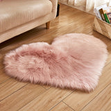 NNETM Plush Pink Heart-Shaped Area Mat