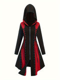 Women's Gothic Colorblock Hooded Midi Dress