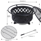 NNEIDS Outdoor Fire Pit Portable Camping Fireplace Heater Patio Garden Grill