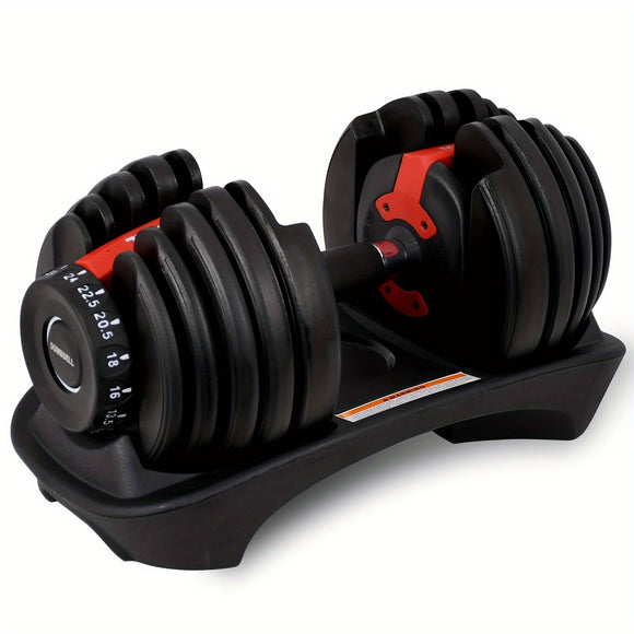 NNETM Adjustable Dumbbell 24KG with Anti-Slip Metal Handle(Black)