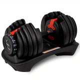 NNETM Adjustable Dumbbell 24KG with Anti-Slip Metal Handle(Black)