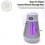 NNETM Electric Mosquito Killer Lamp & LED Light Combo - USB Rechargeable Bug Zapper- White