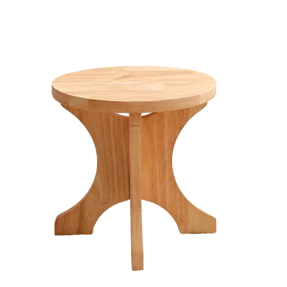 NNETM Art Deco Wooden Shoe Changing Stool - Household Solid Wood Round Stool in Wood Color