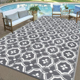 NNETM Outdoor Reversible Patio Mat Geometric Pattern