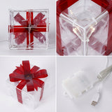 3pcs Christmas Gift Box Lights Transparent Decorative Boxes