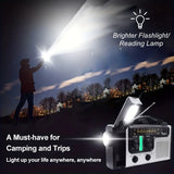 NNETM Solar Hand Crank Power Emergency Radio with Multi-Band Functionality