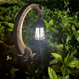 NNETM Solar Elephant Garden Light Sculpture with Lantern