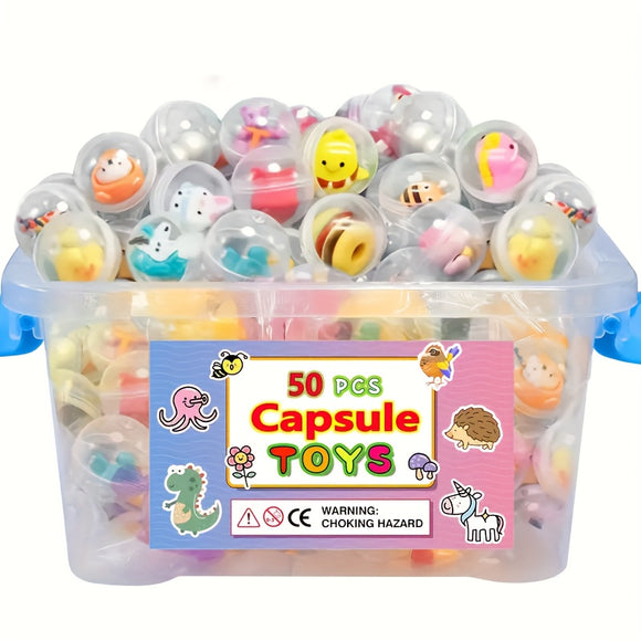 NNETM 50pcs Kawaii Capsule Toys Set for Gumball Machines